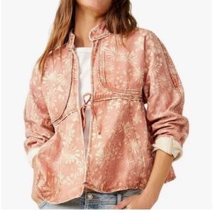 Free People Lua Bed Floral Denim Jacket